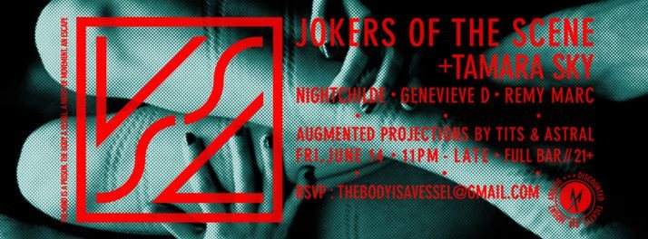 Vssl with Jokers of the Scene, Tamara Sky, Nightchilde, Genevieve D, Remy Marc - フライヤー表