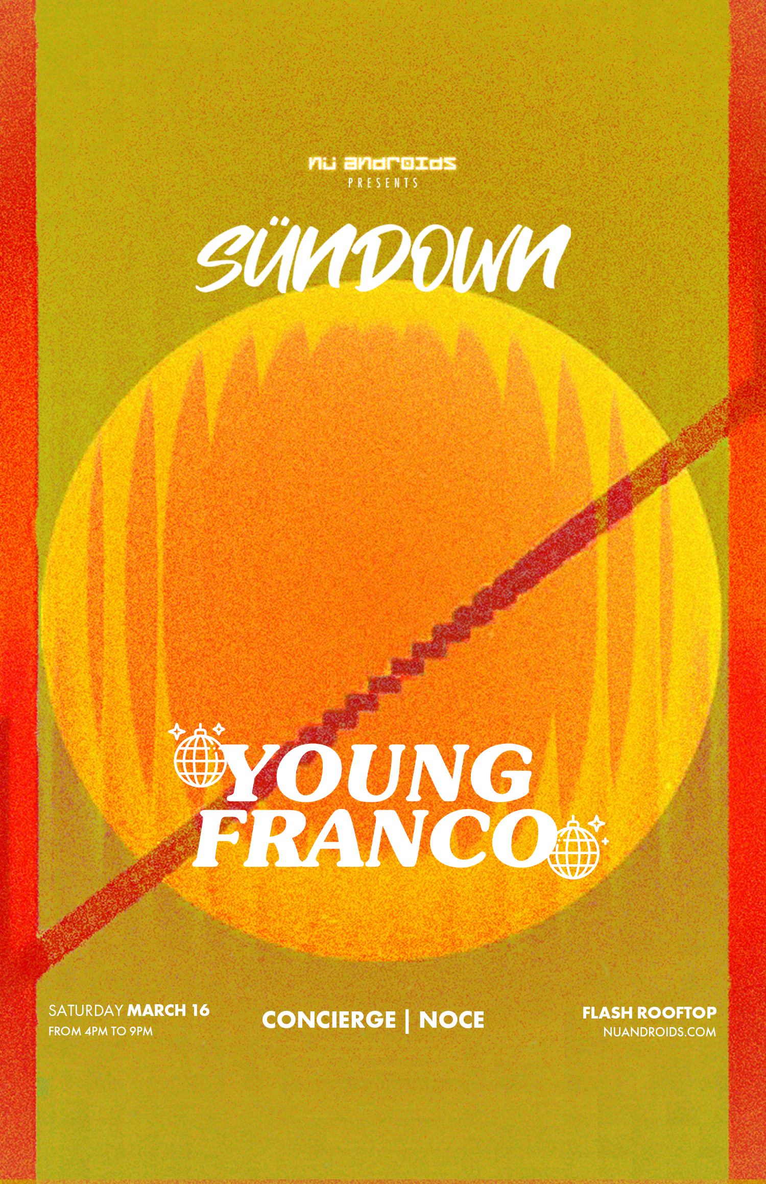 Nü Androids presents SünDown: Young Franco - Página frontal
