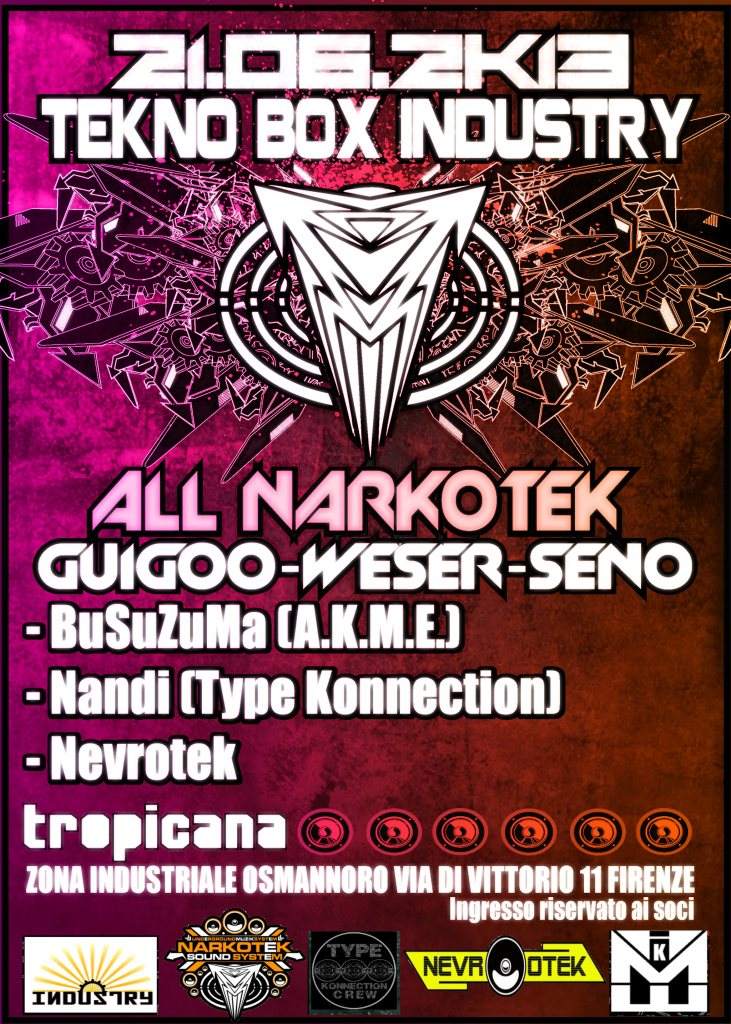 Narkotek Team Show - Teknoboxindustry.Fi Tropicana - Página trasera