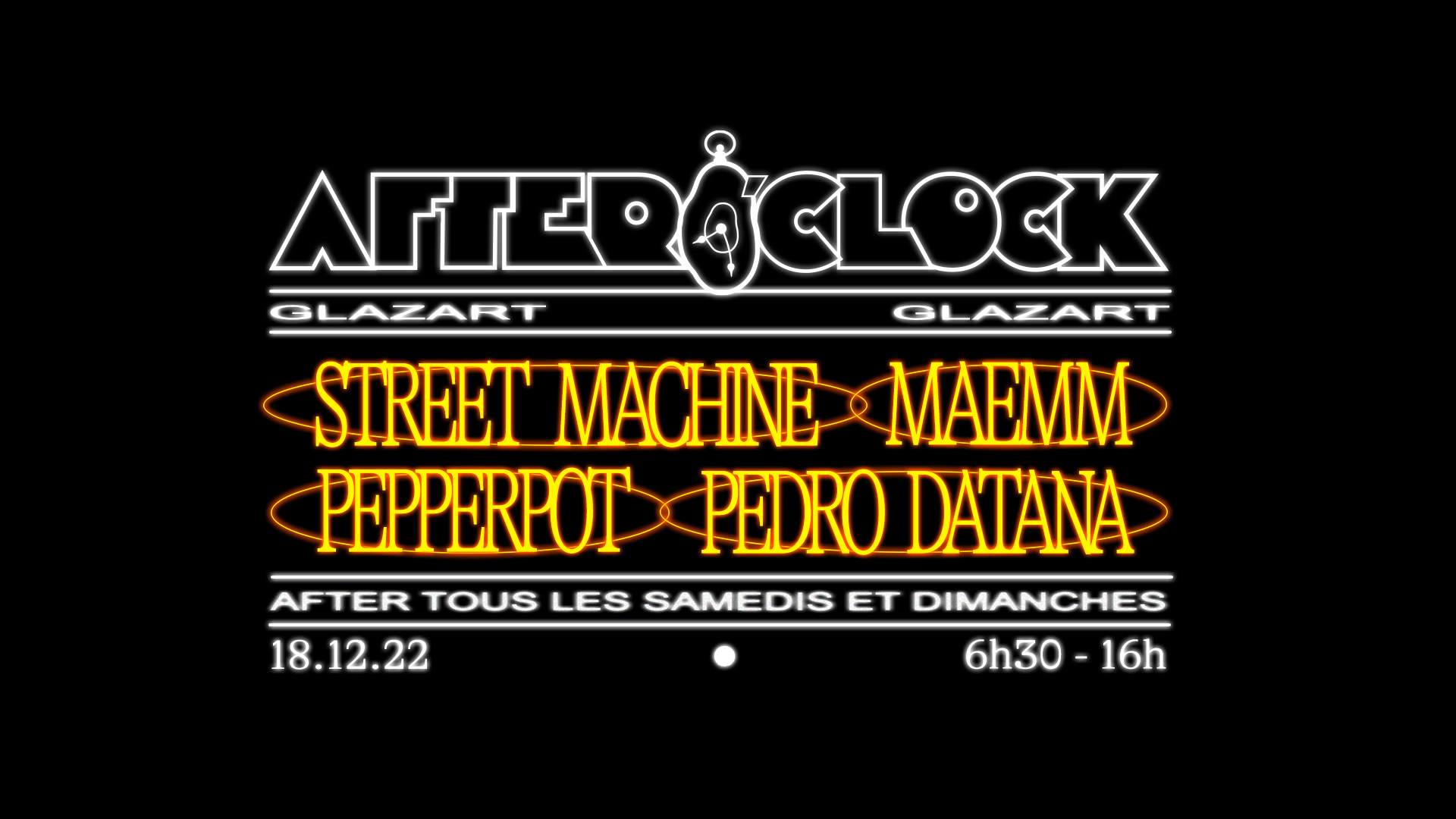 [CANCELED] After O'Clock: Maemm, Pedro Datana, Pepperpot, Street Machine - Página frontal