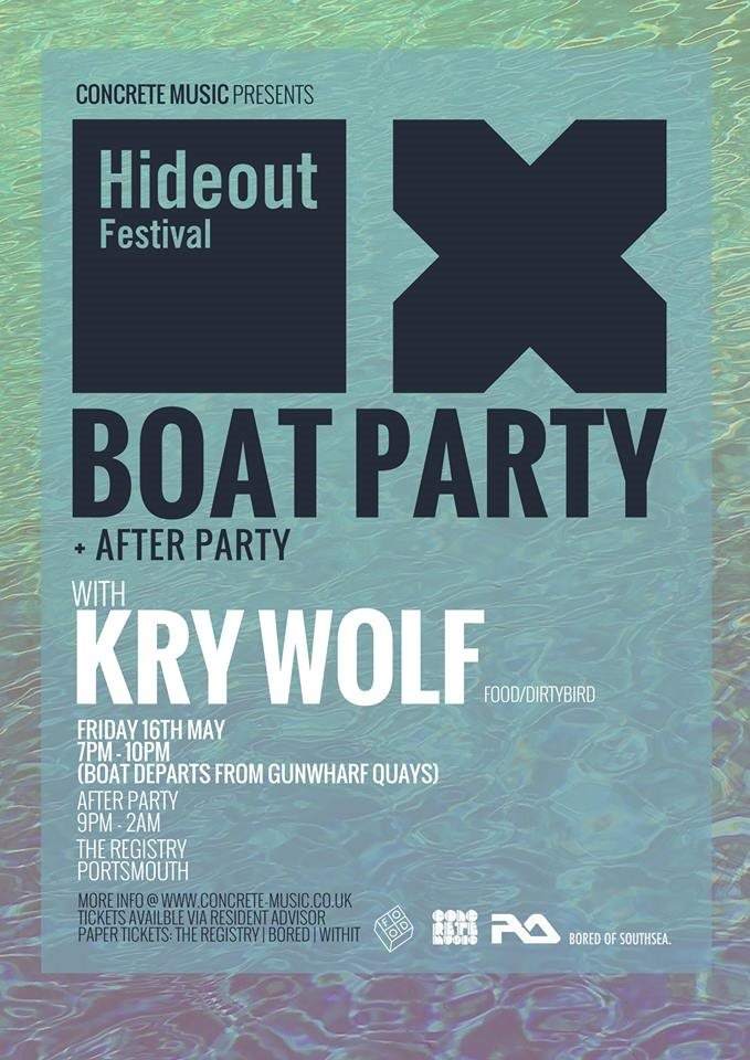Concrete Music presents: Hideout Boat Party & After Party w. Kry Wolf - Página frontal