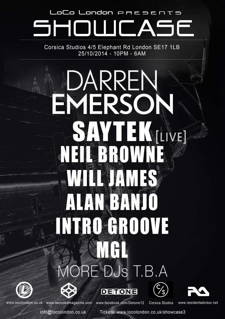 Loco London Showcase with Darren Emerson & Saytek (Live) - フライヤー裏