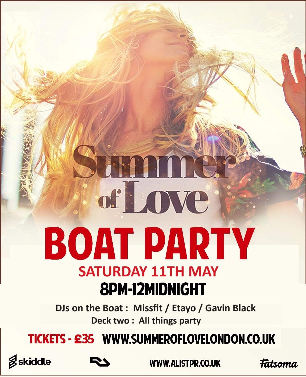 Summer of Love - London party boat + free after party - Página trasera