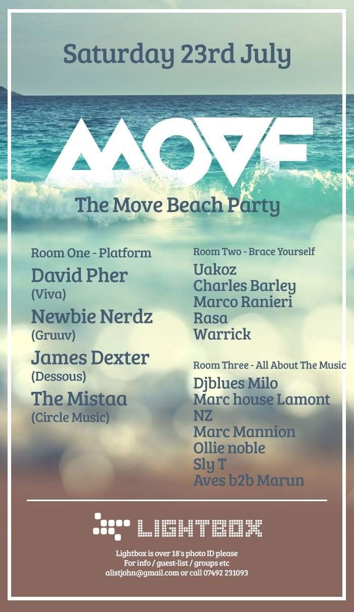 Move Beach Party Ft.David Pher (Viva) Newbie Nerdz (Gruuv) Plus Boat Party - フライヤー表