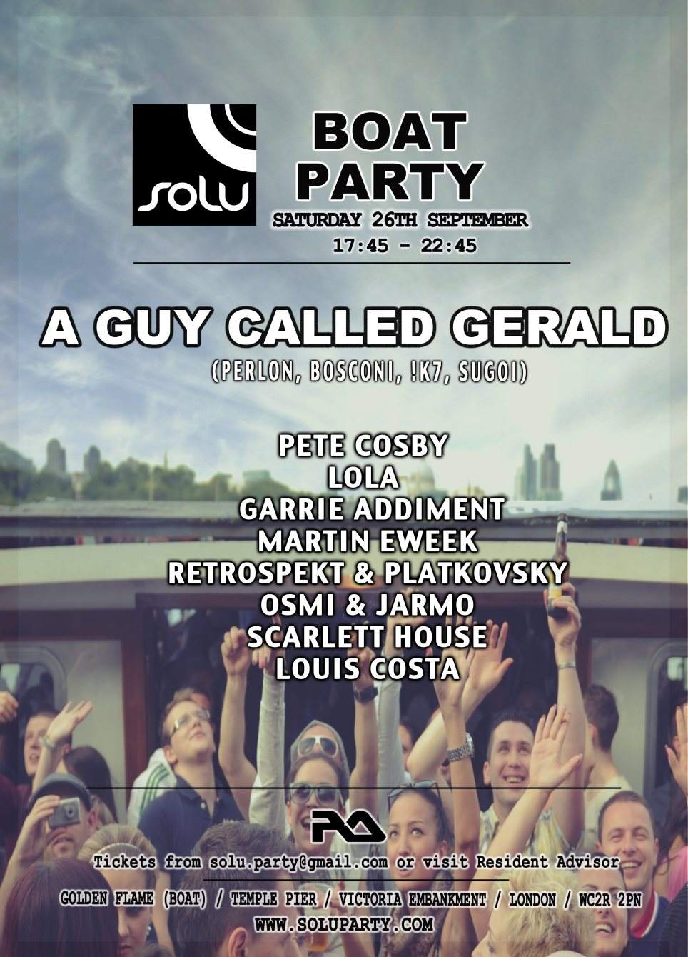 Solu Boat Party with A Guy Called Gerald - フライヤー表