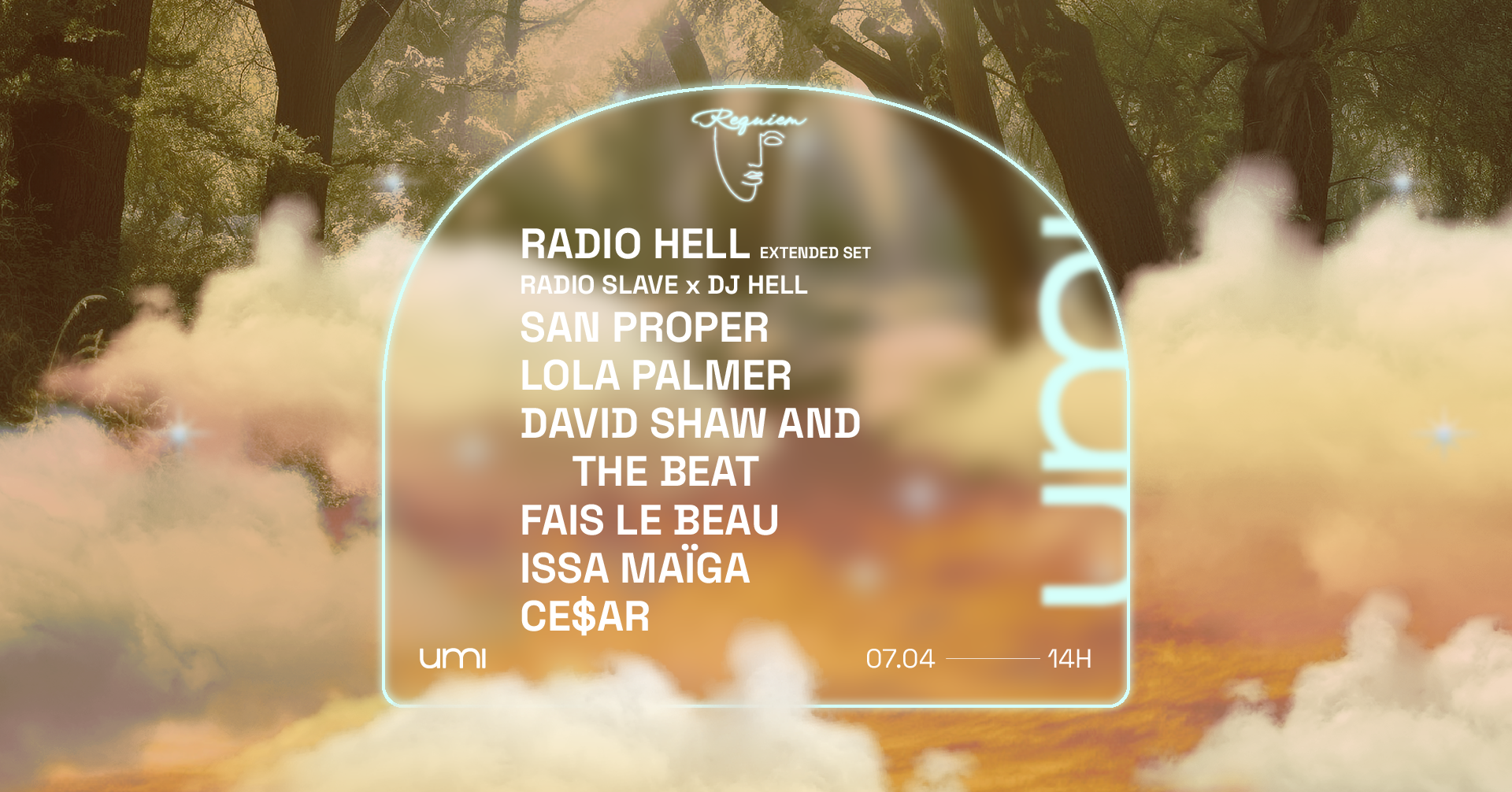 UMI x REQUIEM with Radio Hell, San Proper, Lola Palmer, David Shaw & The Beat, Fais Le Beau - フライヤー表