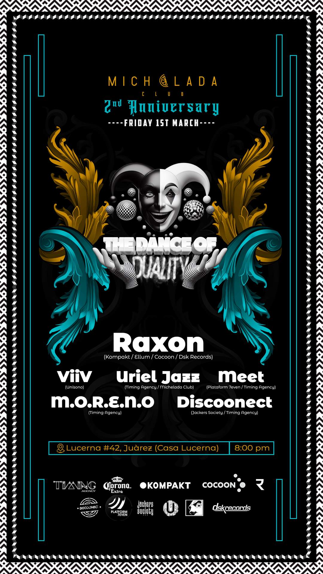 ¨THE DANCE OF DUALITY¨ WITH Raxon. 2ND ANIVERSSARY, MICHELADA CLUB - フライヤー表