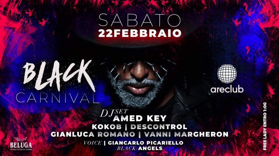 Sabato | Areclub Black Carnival x Amed Key - フライヤー表