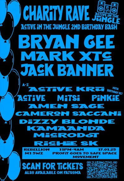 Active In The Jungle's 2nd Birthday! Charity Rave! Bryan Gee at ...
