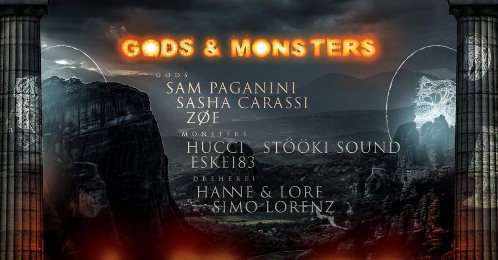 Gods & Monsters: Paganini, Hucci, Hanne & Lore - フライヤー表