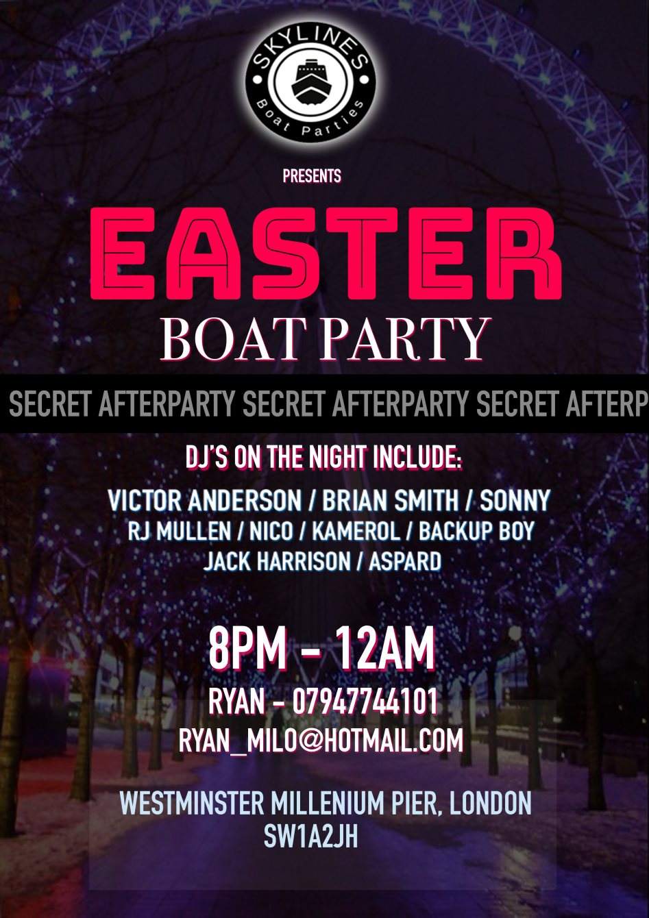 Easter Boat Party with a Free After Party at E1 Nightclub - フライヤー表