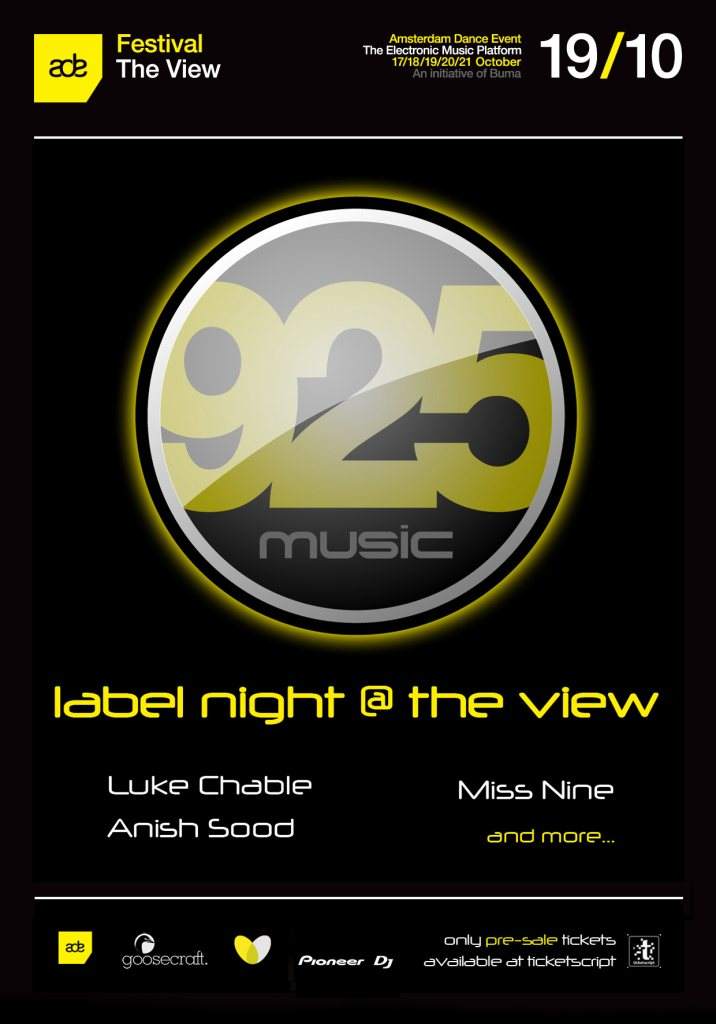 925 Music Label Night - Página frontal