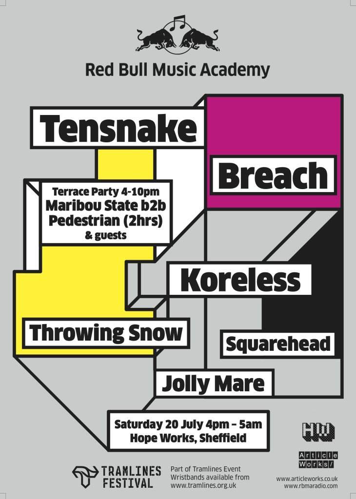 Red Bull Music Academy at Tramlines 2013 presents Tensnake,Breach and Many Many More. - フライヤー表