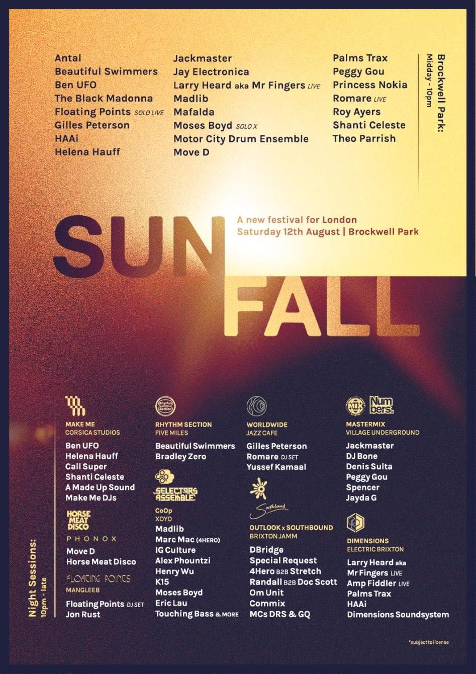 Sunfall: Floating Points - フライヤー表