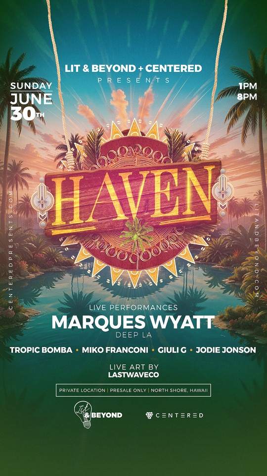 Marques Wyatt (Deep LA) Private Estate Party at TBA, Hawaii