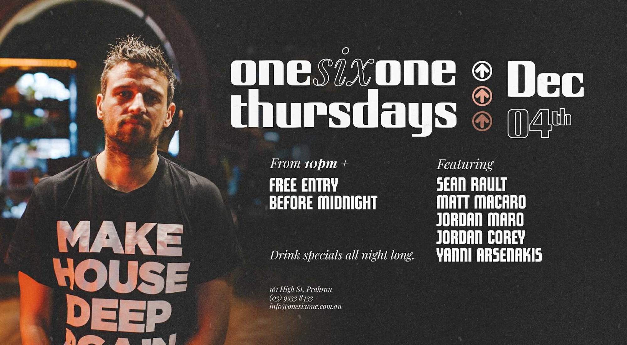 onesixone Thursday's feat. Sean Rault at OneSixOne, Melbourne