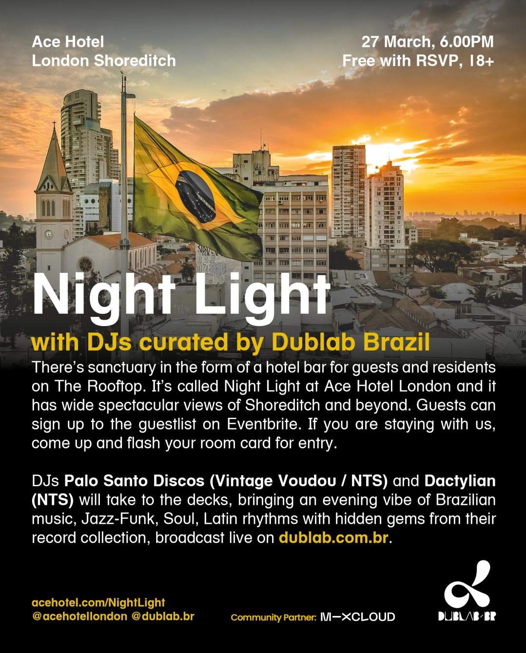 [Cancelled] Night Light with DJs Curated by Dublab BRazil - Página trasera