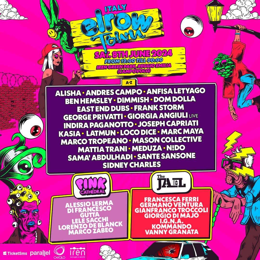 elrow Town Festival Italy 2024 - フライヤー裏