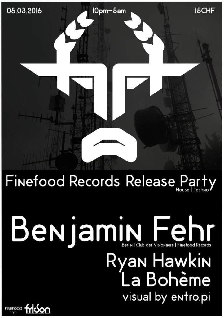 Finefood Records Night with Benjamin Fehr, Ryan Hawkin & La Bohème - フライヤー表