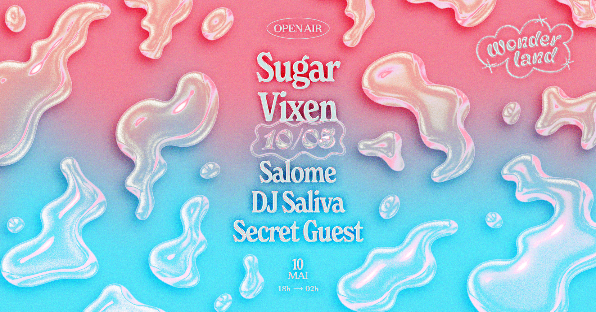 Wonderland invite: Sugar - Vixen - Salome - Dj Saliva - Y****v - フライヤー表
