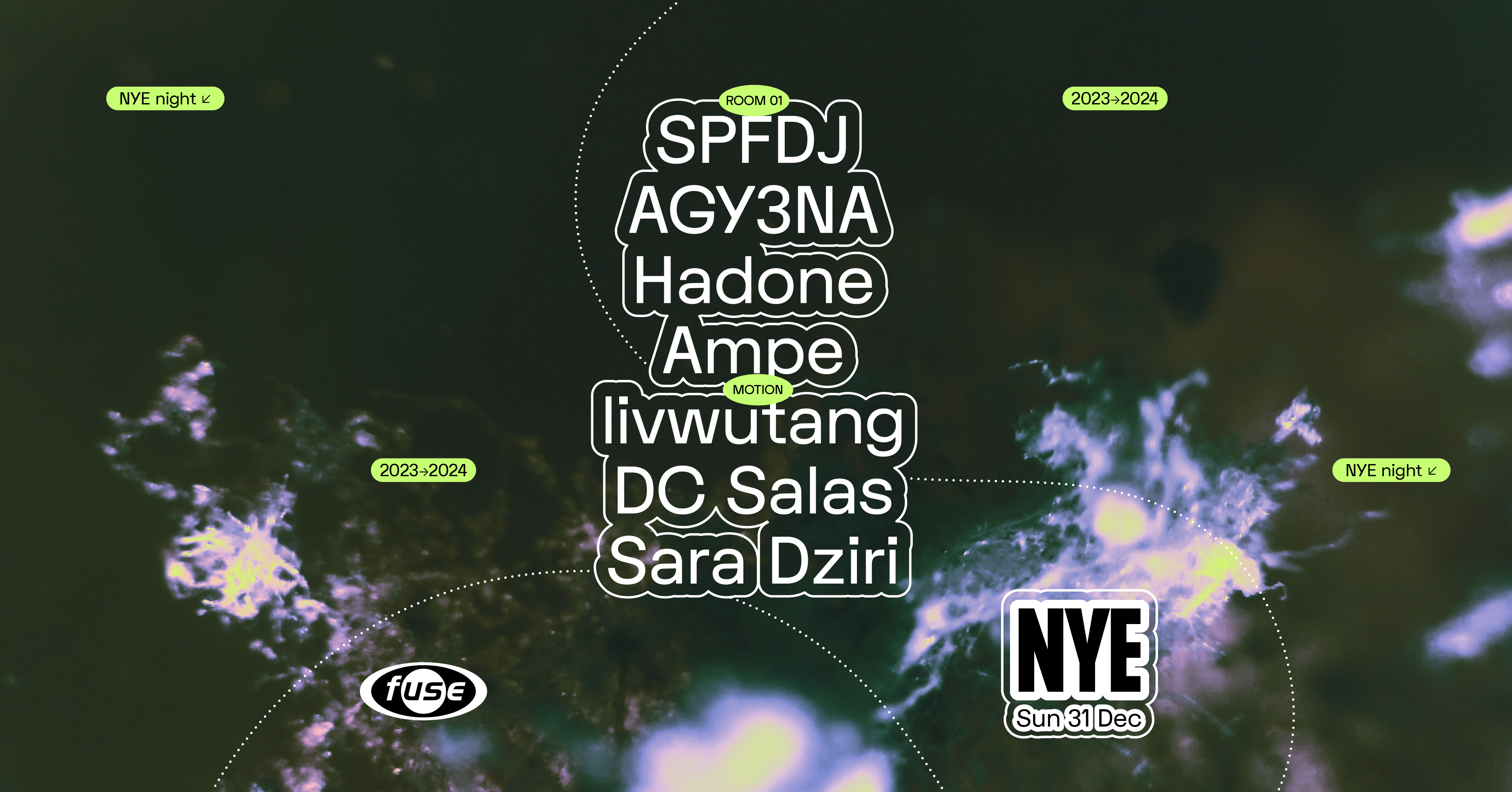 Fuse presents: NYE with SPFDJ, AGY3NA, Hadone & livwutang - Página frontal