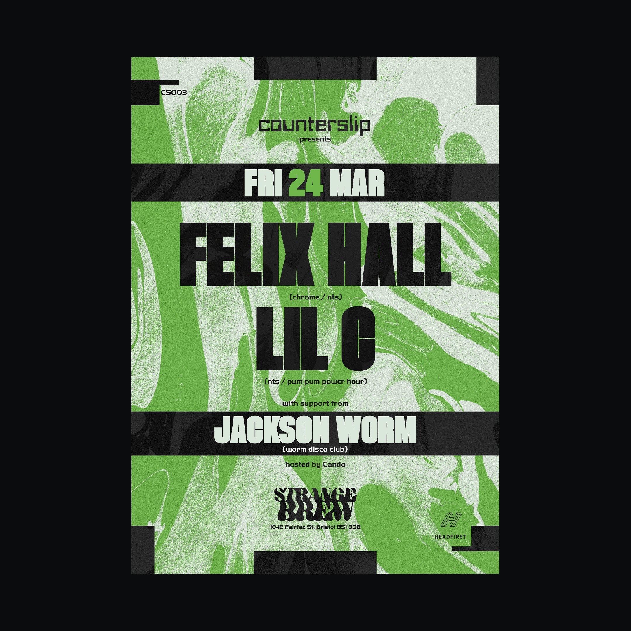 Counterslip 003 - Felix Hall, Lil C and JackSon Worm - フライヤー裏