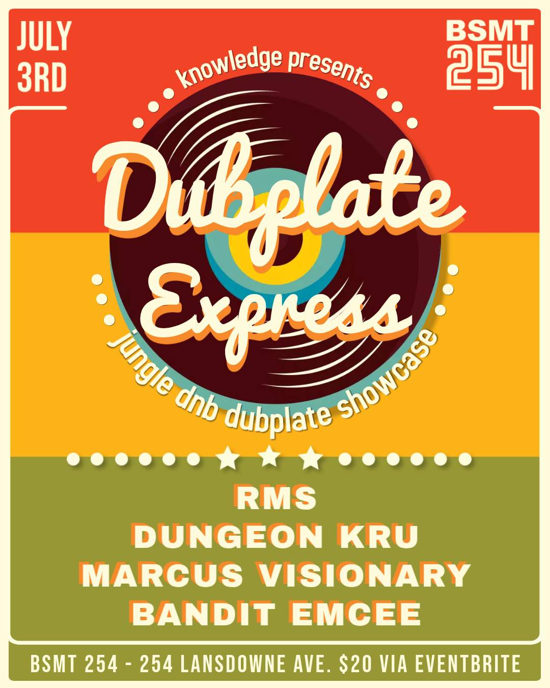 Knowledge presents Dubplate Express at Bsmt 254, Toronto · Tickets
