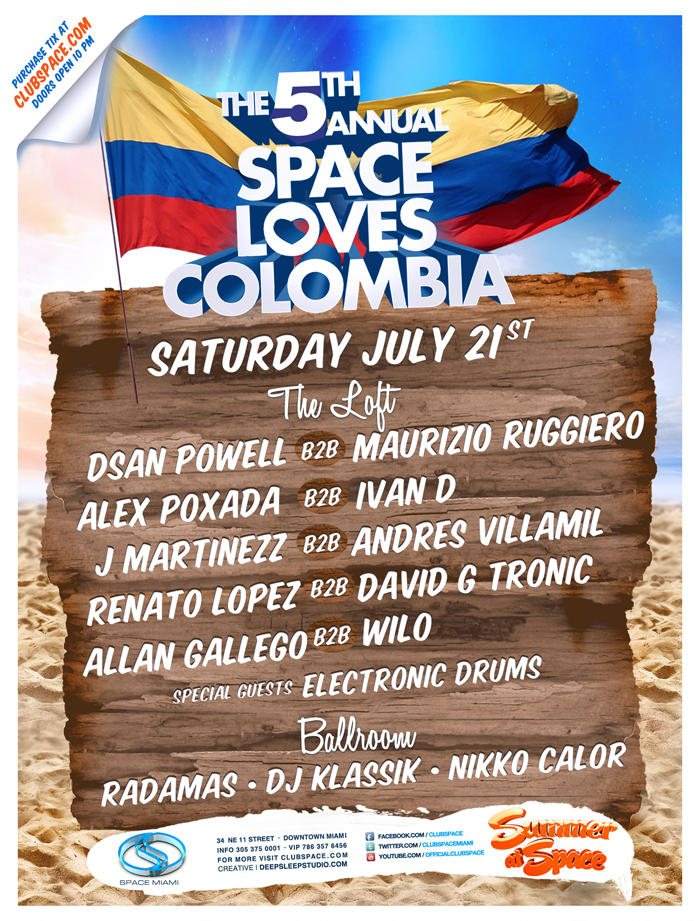 The Techno Loft presents: Space Loves Colombia - フライヤー表
