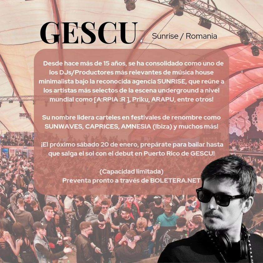 Quimera Events presents: Gescu (Sunrise/Romania) - Página frontal