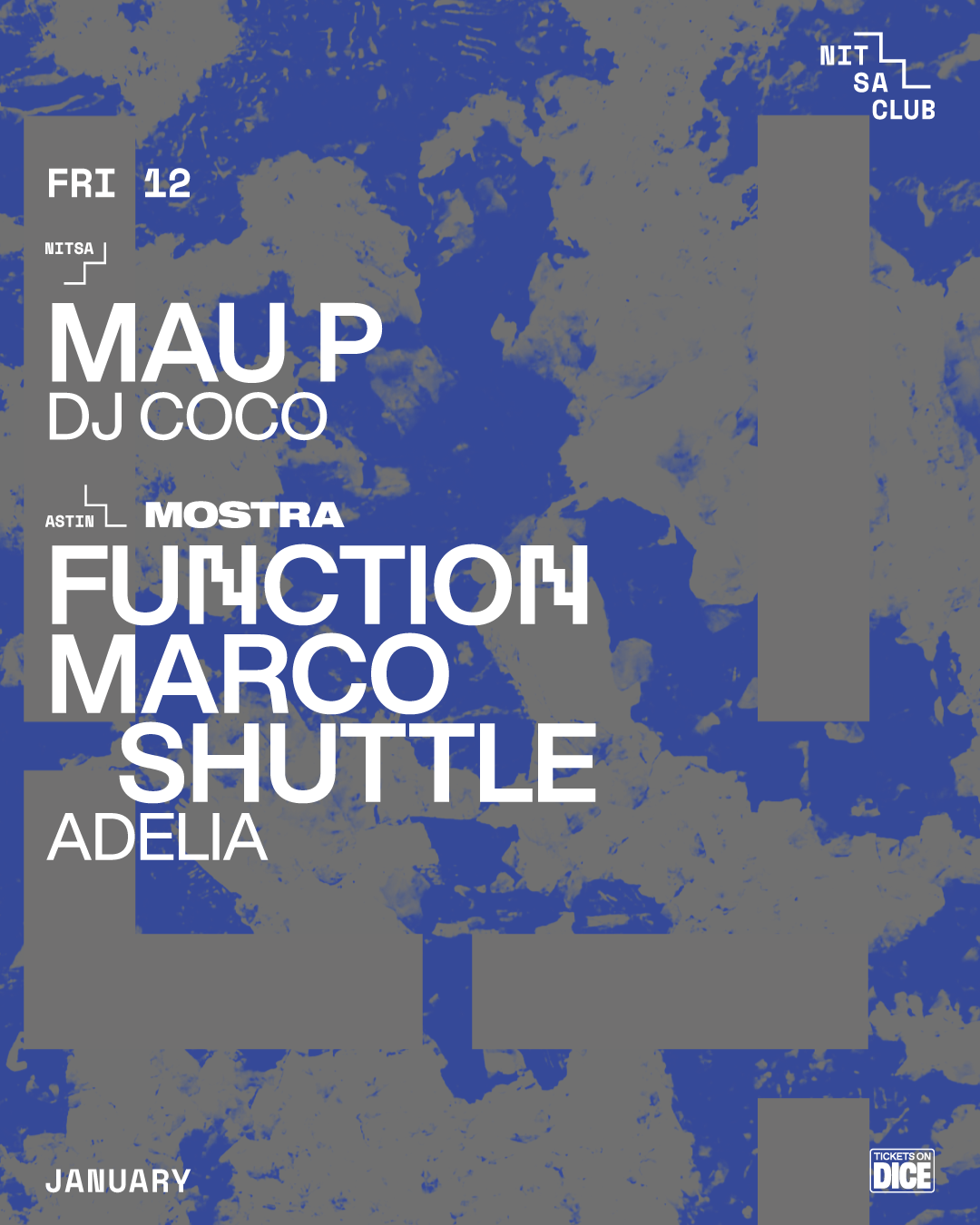 Mau P / Mostra: Function · Marco Shuttle - フライヤー表