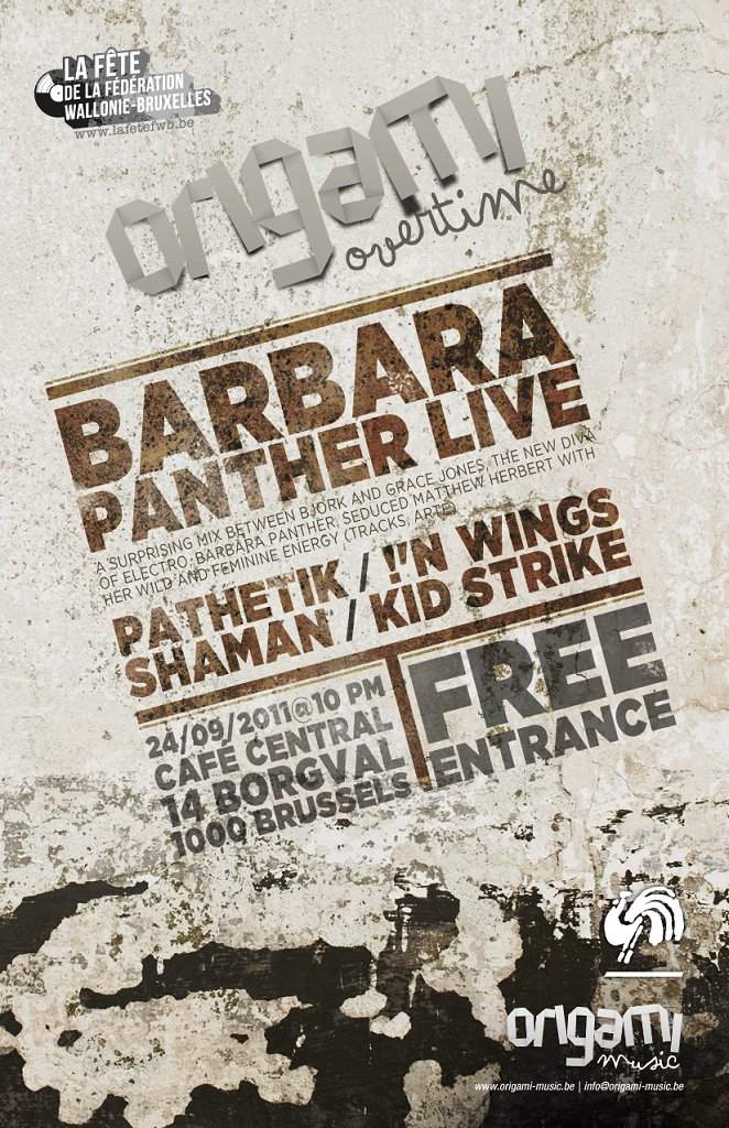 Origami Overtime #5 presents Barbara Panther (Live) - Página frontal