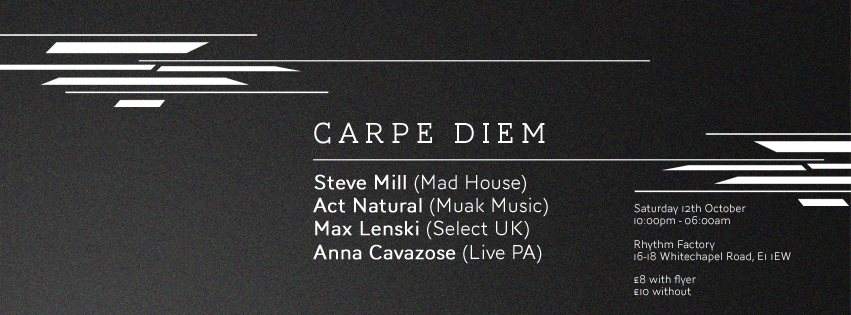 Carpe Diem l with Steve Mill / Act Natural / Anna Cavazos - フライヤー表
