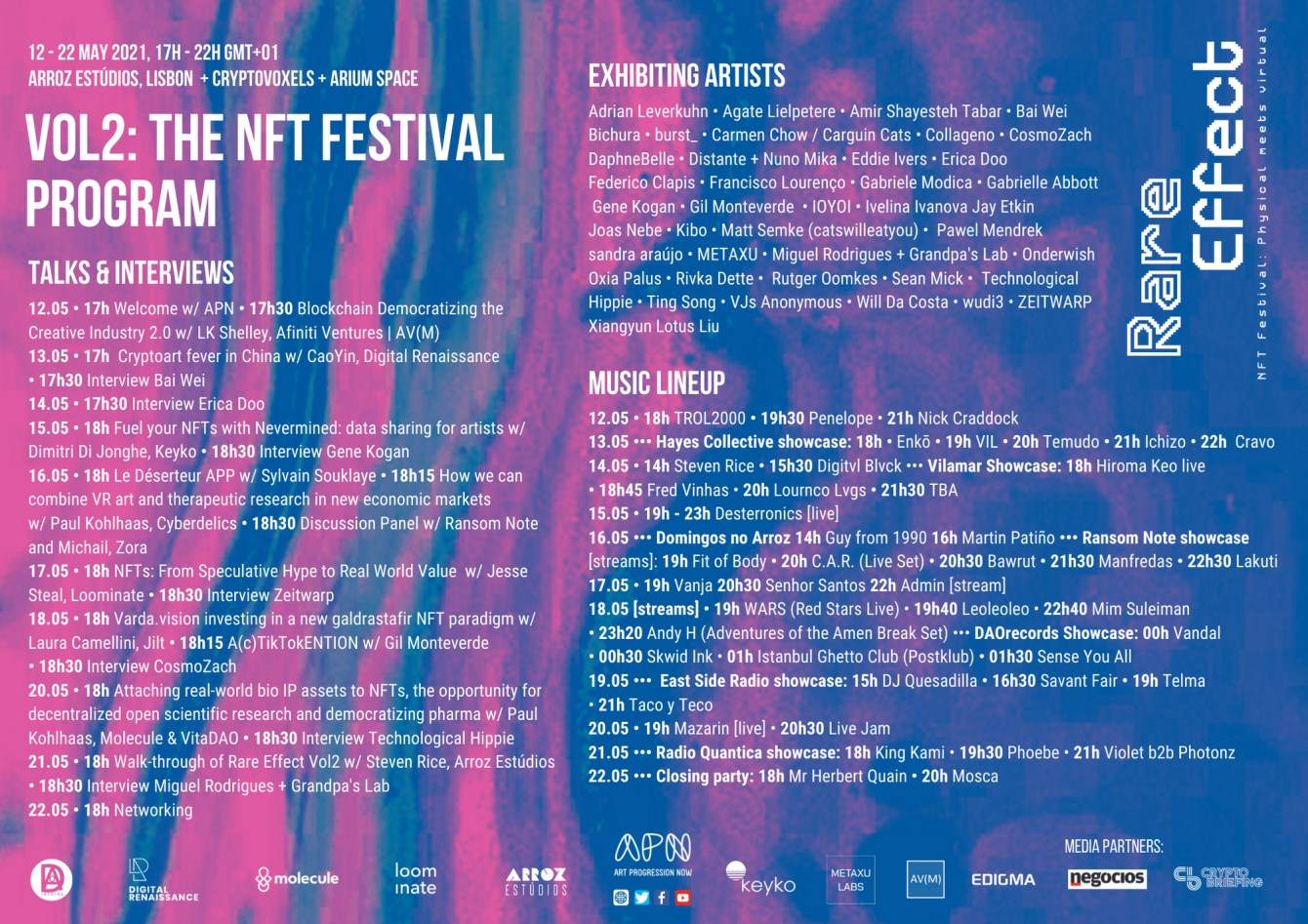 Rare Effect Vol2: an NFT Festival - Página trasera