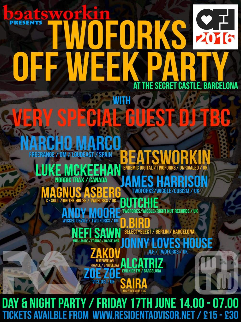 [CANCELLED] Beatsworkin presents: Twoforks Off Week Secret Castle Party with Vincenzo & Funk D'void - フライヤー裏