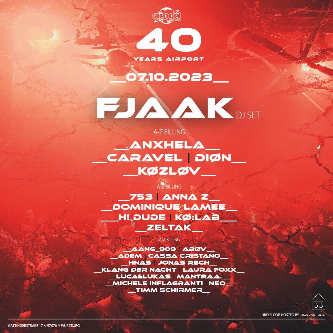 40 Years Airport Day 4 - 22h Rave with FJAAK - Página frontal