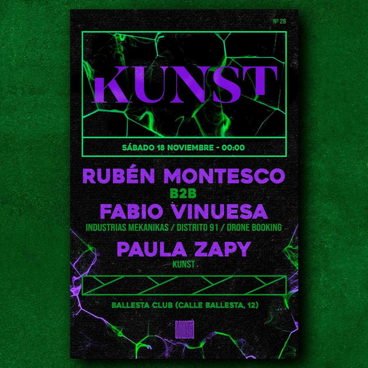KUNST: Rubén Montesco B2B F. Vinuesa + PAULA ZAPY - フライヤー表