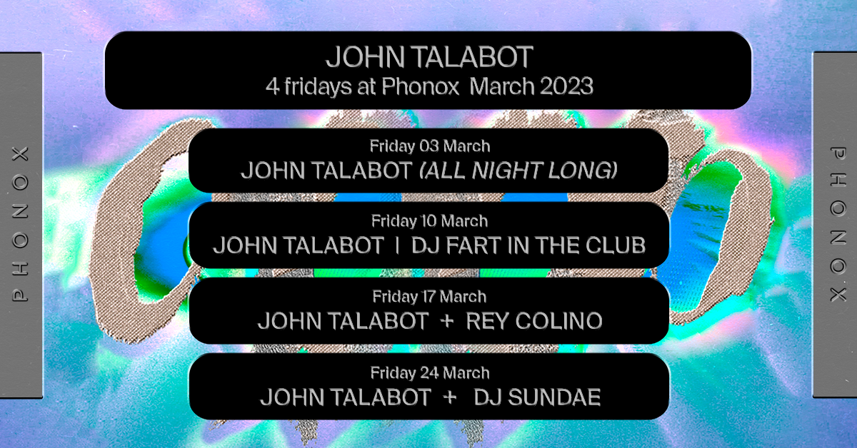 John Talabot: 4 Fridays at Phonox - Página frontal