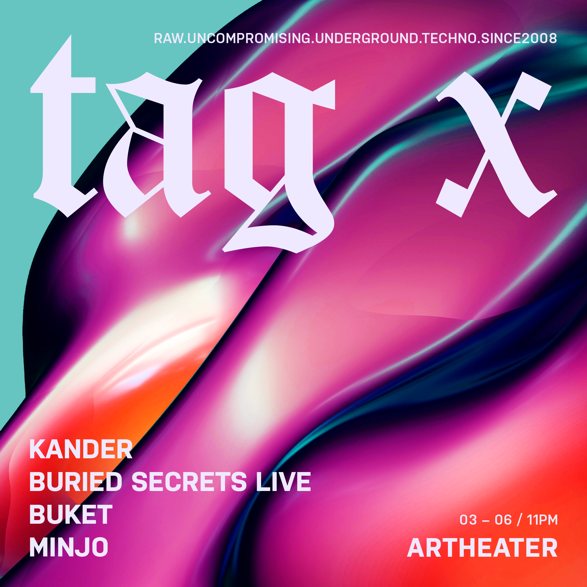 Tag X with Kander & Buried Secrets Live - フライヤー表