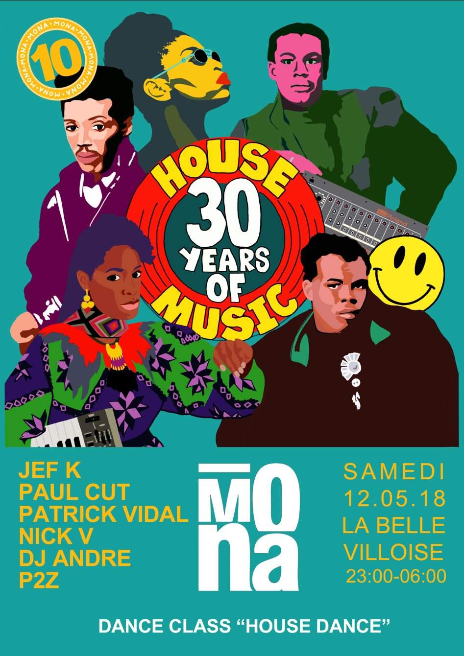 Mona 30 Years of House with Jef K, Paul Cut, Patrick Vidal, Nick V, DJ André, P2z - Página trasera