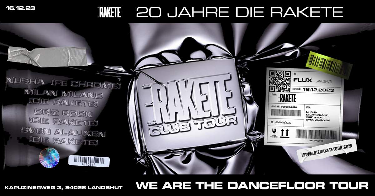 20 Jahre - Die Rakete - We are the Dancefloor Tour - Flux, Landshut - Página frontal