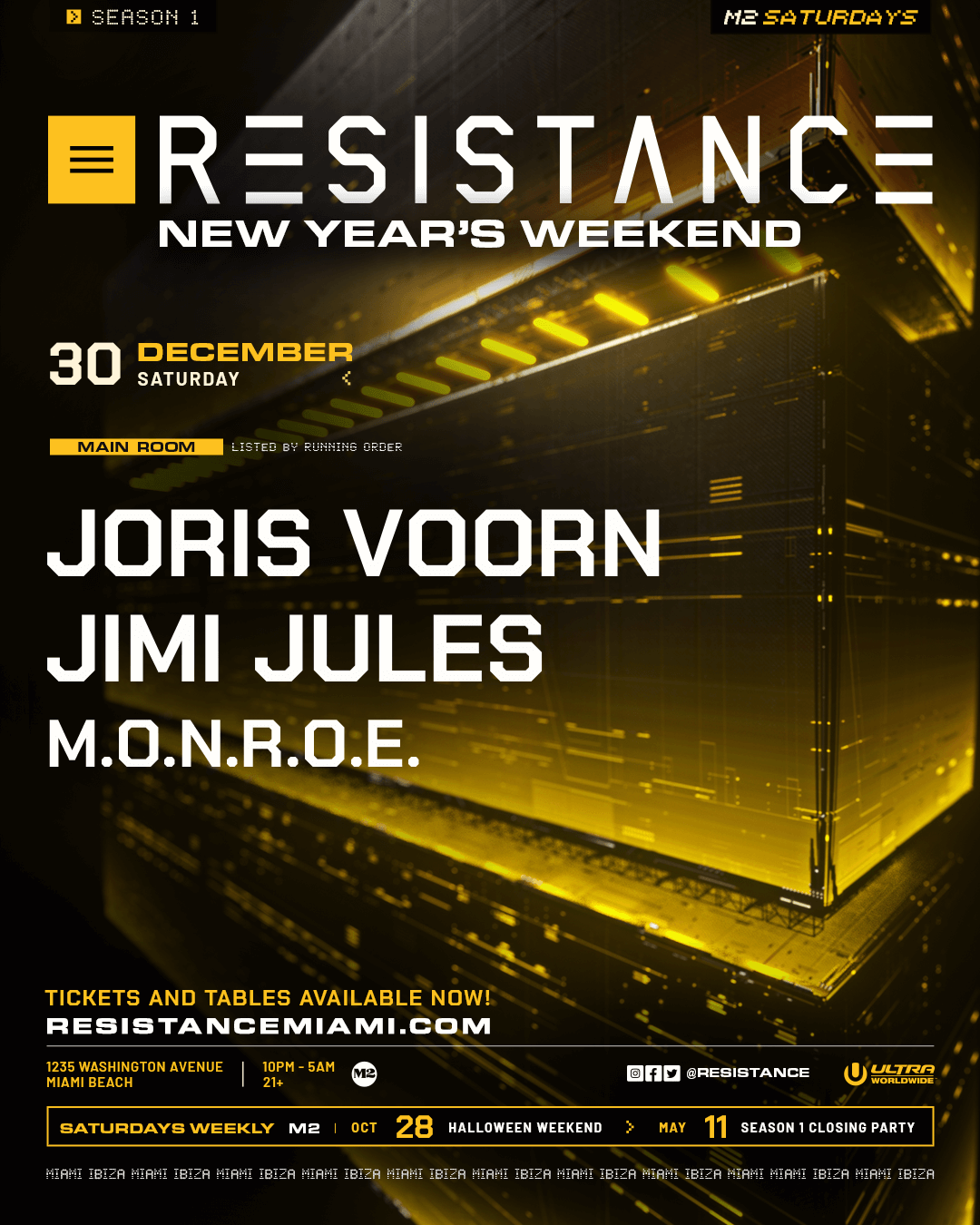 Resistance - Joris Voorn, Jimi Jules, m.O.N.R.O.E - フライヤー表
