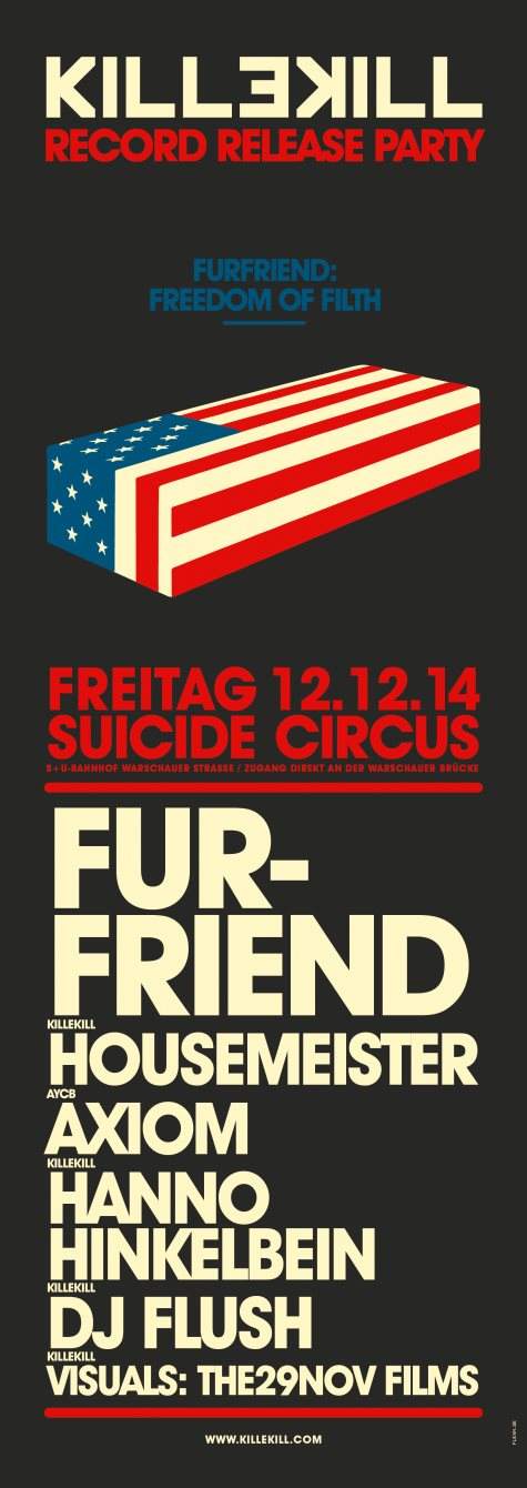 Killekill - Furfriend Record Release: Furfriend, DJ Flush, Hanno Hinkelbein, Axiom - フライヤー裏