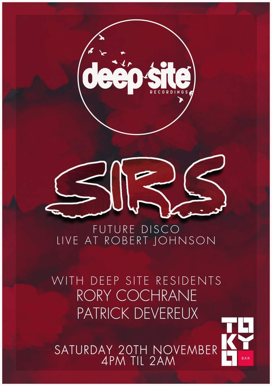 Deep Site Recordings presents..... SIRS (Future Disco/Live At Robert Johnson) - Página frontal