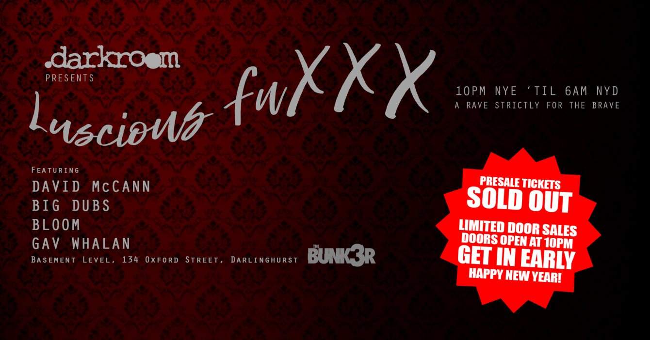 Darkroom presents Luscious Fuxxx, NYE Event - フライヤー表
