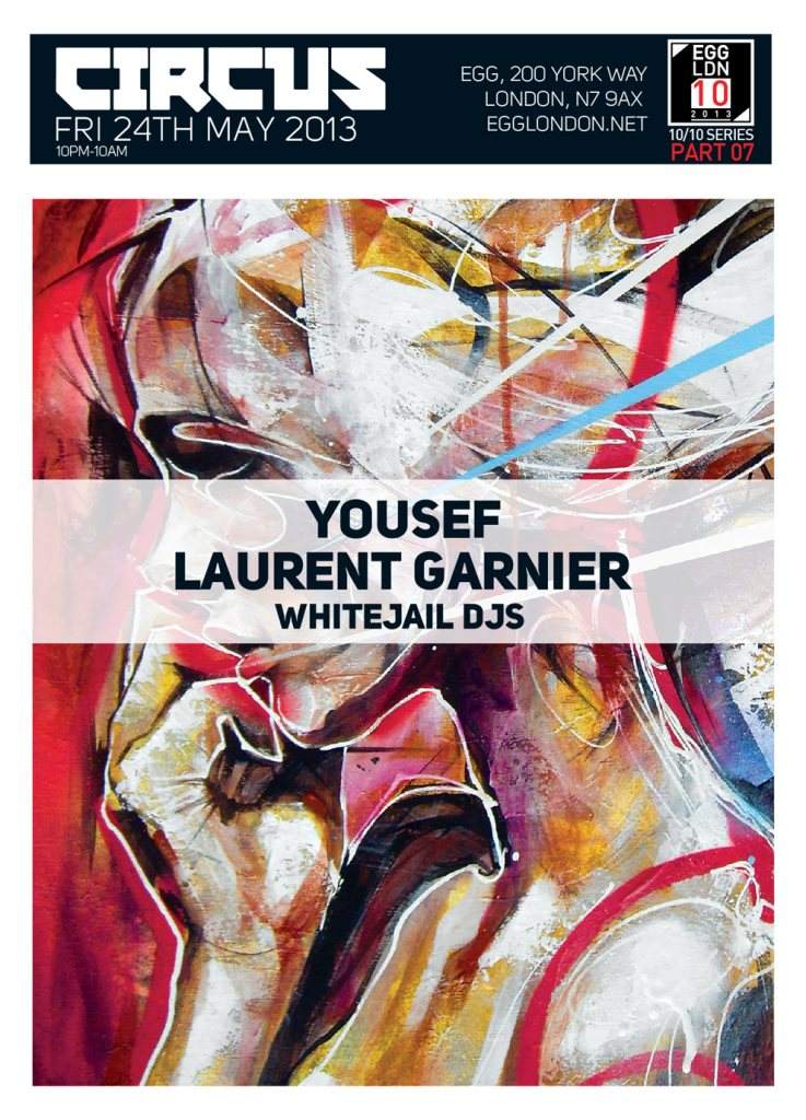 10x10: Circus with Laurent Garnier, Yousef, White Jail - Página frontal