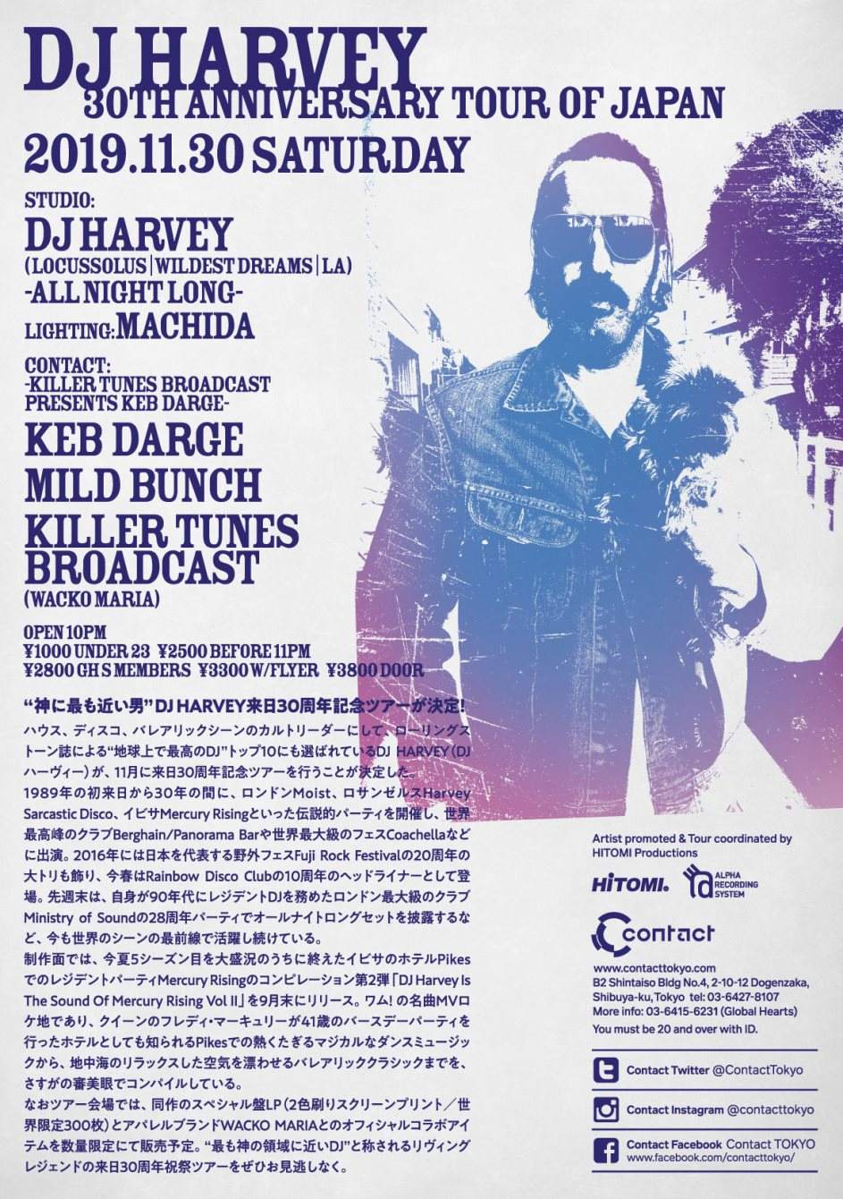 DJ Harvey 30th Anniversary Tour of Japan - Página trasera