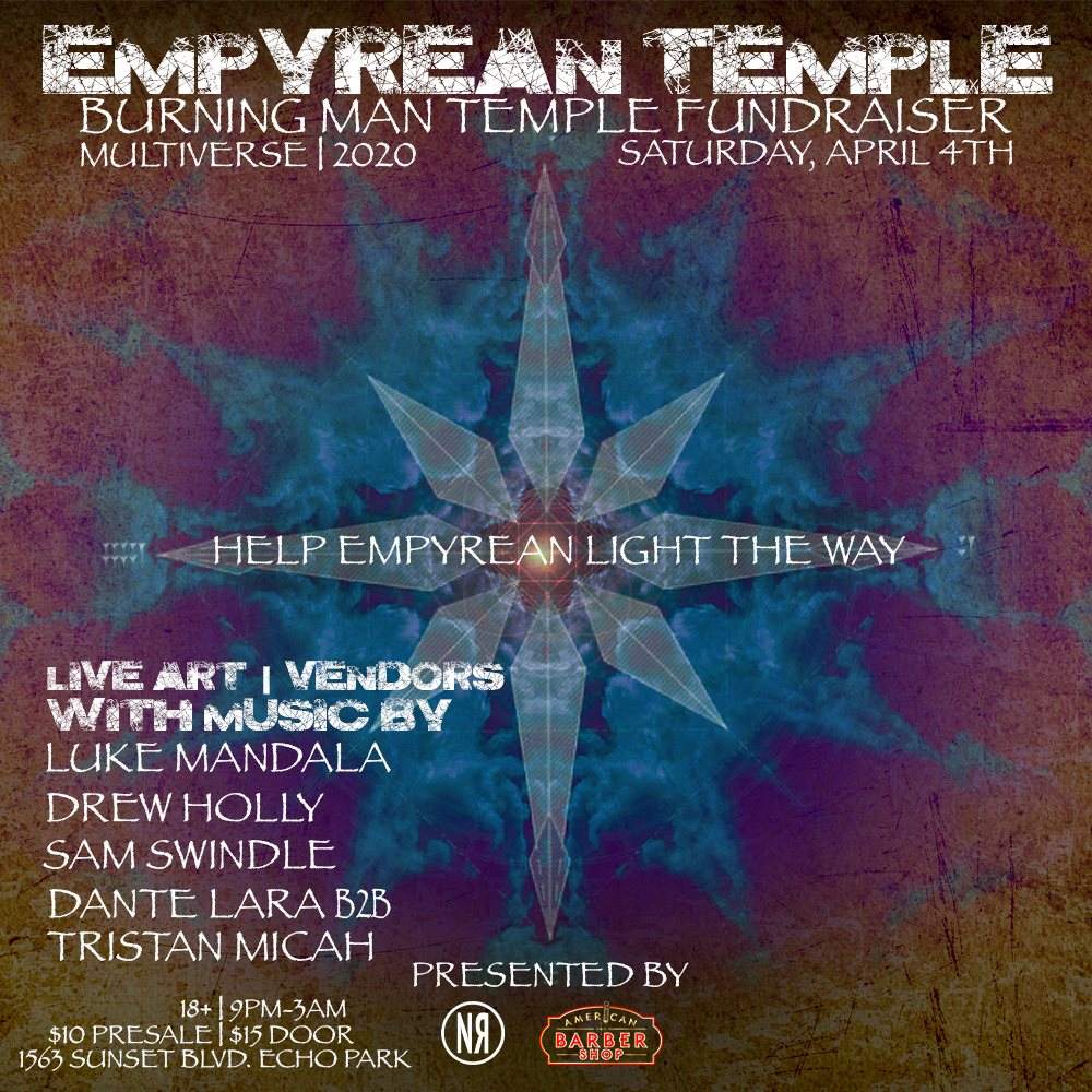 Noise Revolt presents: Empyrean Temple Fundraiser, Feat. Luka Mandala - フライヤー表