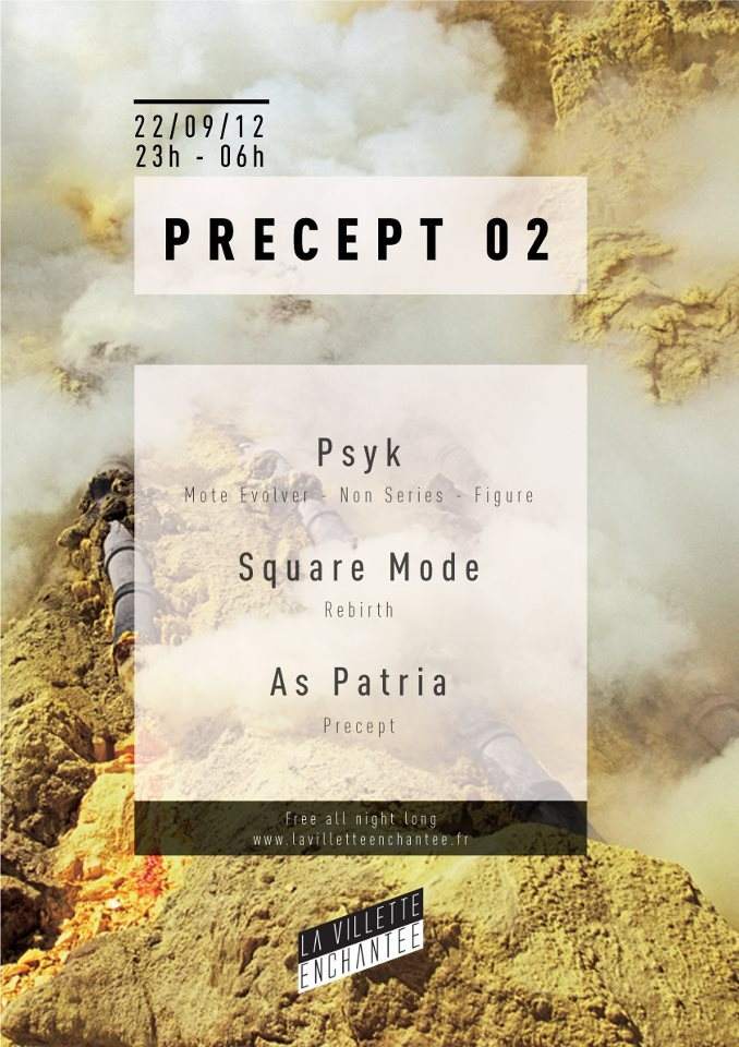 Precept 02 Avec Psyk, Square Mode, As Patria - フライヤー表