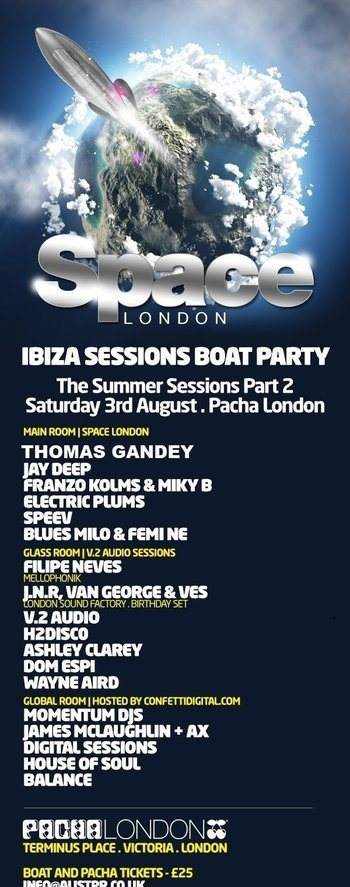 Space The Summer Sessions Boat and Pacha p3 of 3 - フライヤー表
