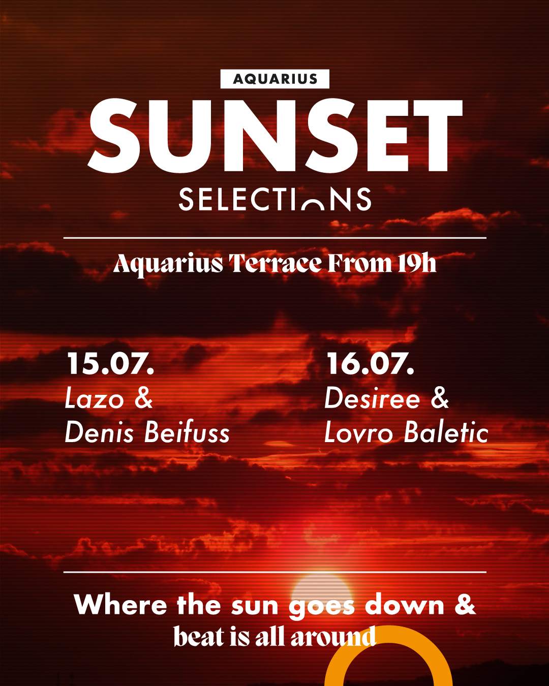 SunSet Selections: Lazo & Denis Beifuss x Aquarius Terrace - フライヤー表